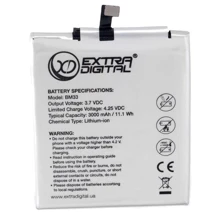 Аккумулятор ExtraDigital 3000mAh (BM33) for Xiaomi M4i: Производитель ExtraDigital
