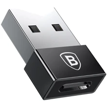 Адаптер Baseus Adapter USB to USB-C Exquisite Black (CATJQ-A01): Цвет черный