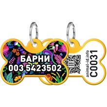 Адреснік WAUDOG Smart ID з QR-паспортом, малюнок "Чарівні квіти", кістка, 31х21 мм, золото (0631-0089-17-gr): Виробник WAUDOG