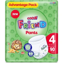 Трусики-подгузки GOO.N Friend для детей 9-14 кг размер 4 унисекс 90 шт (F1010117-004): Тип Подгузники-трусики