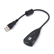 Kingda B00811 Virtual 7.1 Channel C-Media кабель 25см черная: Тип Внешняя