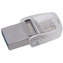 USB-флешка Kingston 128GB DataTraveler MicroDuo USB 3.1/Type-C Metal Silver (DTDUO3C/128GB): Стандарт USB USB 3.0