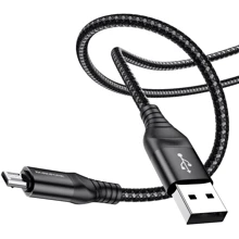 Кабель Borofone USB Cable to Micro USB Delightful 1m Black (BX56): Тип USB-C - microUSB