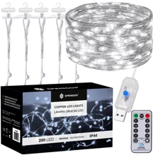 Гірлянда водоспад (штора) Springos 2 x 2 м 200 LED Pilot USB CL4021 Cold White: Виробник Springos