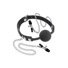 Кляп с силиконовым шариком и зажимами для сосков Fetish Tentation Gag Ball with Nipple Clamps: Производитель Fetish Tentation