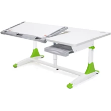 Стол Mealux King White Z (арт.BD-368 White Z) - столешница белая / накладки на ножках зеленые: Тип Парта