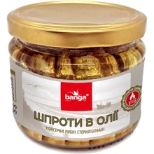 Шпроти BANGA в олії 250 г (4751017401330): Вага нетто 250 г