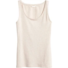Майка H&M 3553074 L бежевая: Состав Хлопок, Эластан