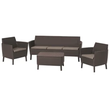 Комплект садових меблів Allibert Salemo 3 seater set коричневий (8711245155401): Вид меблів комплекту Стол, Кресло, Диван