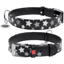 Нашийник Collar Glamour з візерунком Зірочка Світиться з QR паспортом 38-49 см 25 мм чорний (4823089301327): Виробник Collar