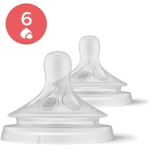 Соска силиконовая Philips AVENT Natural Природный поток, 6 мес+, для густой пищи, 2 шт (SCY966/02): Поток быстрый