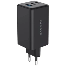 Зарядное устройство Proove Wall Charger 2xUSB-C+USB Pocket GaN Max 100W Black (WCPG10012201): Особенности Быстрая зарядка, Power Delivery (PD), USB-C