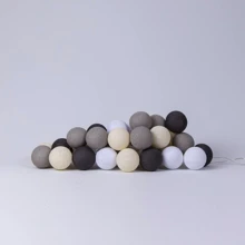 Гирлянда Cotton ball lights на 10 шаров 2,7м, Taupe: Тип Хлопковые шарики