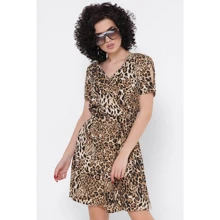 Сукня FashionUp PL-1766B 42 коричневе повсякденне до середини стегна: Склад поліестер, Шовк, Еластан