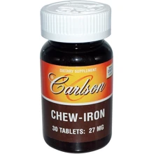 Carlson Labs Chew-Iron 27 mg Железо 30 таблеток: Тип Железо