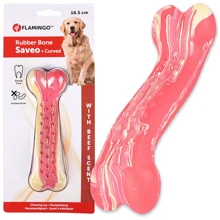 Іграшка Flamingo Rubber Saveo Curved Bone Beef вигнута кістка для собак, смак яловичини 16.5х5.5 см (54147): undefined undefined
