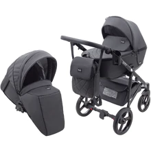 Коляска 2 в 1 Bair City Soft 222 черный черная кожа (626212): Тип коляски Универсальная коляска (2-в-1)