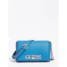 Женская сумка кросс боди Guess Uptown Chic Mini Xbody Flap темно-голубая (HWVY7301780-BLU): Пол Женский