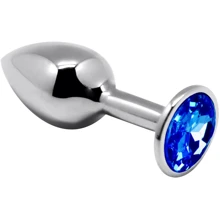 Металлическая анальная пробка с кристаллом Alive Mini Metal Butt Plug Blue L: Для кого Унисекс