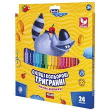 Карандаши цветные Школярик 24 цв. 312110003-UA трехгранные + точилка: Тип Цветные