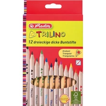 Олівці кольорові Herlitz Jumbo Trilino 12 кольорів тригранні грифель 5мм: Тип кольорові