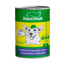 Влажный корм Хвостик для взрослых собак кусочки оленины в подливе 1240 г (165548): Тип Влажный корм