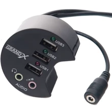 Аксессуар для ноутбуков USB хаб Grand-X 3,5mm audio in-out (DH-60X): Производитель Grand-X
