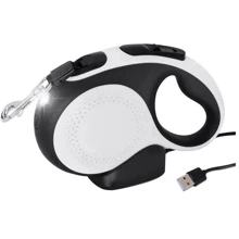 Поводок-рулетка AnimALL MS7016-5M LED до 25 кг/5 метра L белый-черный (2000981201715): Тип шнура Лента