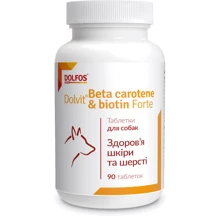 Витаминно-минеральный комплекс Dolvit Beta carotene & biotin forte для здоровья кожи и шерсти для собак 90 табл. (135-90): Производитель Dolfos
