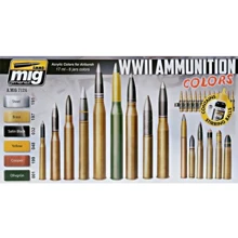 Набір акрилових фарб AMMO A-MIG-7124: II світова, боєприпаси: Виробник MIG (AMMO)