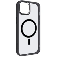 Чехол для iPhone Mobile Case TPU+PC Metal Buttons with MagSafe Black for iPhone 15 Plus: Цвет черный