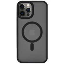 Чехол для iPhone Mobile Case TPU+PC Metal Buttons with MagSafe Black for iPhone 14 Pro Max: Цвет черный