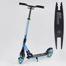 Самокат алюмінієвий Best Scooter колеса PU, 1 амортизатор передній, анодирувана фарбування Blue / Black (99635): Кількість коліс 2