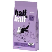 Сухой корм Half & Half для взрослых собак средних пород с говядиной 12 кг (4820261920758): Тип Сухой корм