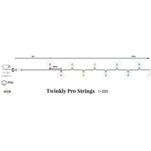 Гирлянда Smart LED Twinkly Pro Strings AWW 250 одна линия IP65 AWG22 PVC Rubber зеленый: Тип Линейная