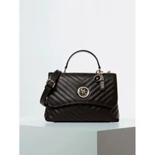 Жіноча сумка-сетчел Guess Blakely Top Handle Flap чорна (HWVG7663180-BLA): Стать жіночий