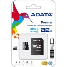 Карта пам'яті ADATA 32GB microSDHC Class 10 UHS-I U1 A1 + adapter (AUSDH32GUICL10-RA1): Тип карти microSDHC