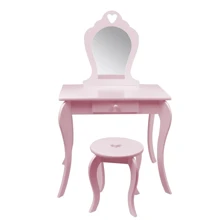 Туалетный столик Hop-Sport Chomik Elsa c зеркалом + стул Розовый (5900779800403): Тип набор