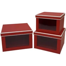 Коробка Подарочные коробки UFO W2019 Набор 3 шт Red/White квадр: undefined undefined