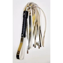 Флоггер из искусственной лакированной кожи Flirty ECO Varnish Leather - Black & Gold, BL-00047: Производитель Flirty