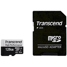 Карта памяти Transcend 128GB microSDXC Class 10 UHS-I U3 V30 A2 + adapter (TS128GUSD330S): Тип карты microSDXC