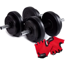 Гантель Iron Body битумные 2x8.5 кг с перчатками: Вес гантели, кг 8.5