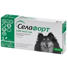 Капли на холку Селафорт KRKA от блох клещей и гельминтов для собак 240мг/2мл 20-40 кг (3838989705756): Тип Капли
