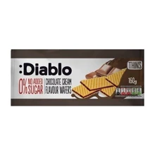 Вафлі Diablo з начинкою зі смаком шоколаду без додавання цукру 160г (5060309490570): Вага нетто 160 г