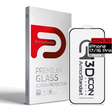 Захисне скло для iPhone ArmorStandart Tempered Glass Icon 3D Black для iPhone 17 / 16 Pro (ARM86213): Тип захисту екрана на екран