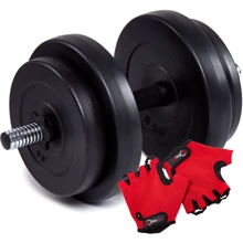 Гантель Iron Body битумная 15.5 кг с перчатками: Вес гантели, кг 15.5
