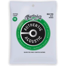 Струна для гитар Струны MARTIN MA170S Authentic Acoustic Marquis Silked 80/20 Bronze Extra Light (10-47): Тип Комплект струн