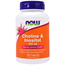 NOW Foods CHOLINE & INOSITOL 250/250 mg 100 CAPS Холин с инозитолом: Форма выпуска Капсулы