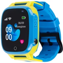 Смарт-часы AmiGo GO008 GLORY GPS WIFI Blue-Yellow: Дисплей 1.44" IPS (240x240) / 236 ppi