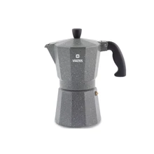 Гейзерная кофеварка Vinzer Moka Granito на 9 чашек (89399): Цвет серый
